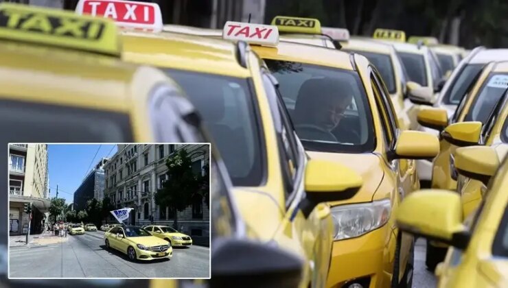 Yunanistan’da taksiciler 48 saatlik grev ve eylem yaptı