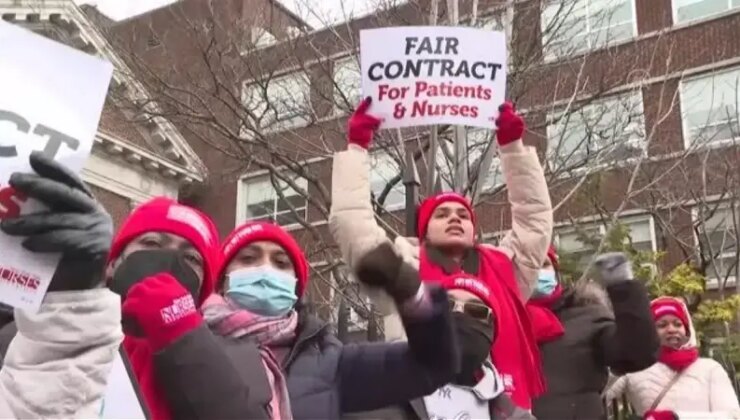 ABD’nin New York kentinde yaklaşık 15 bin hemşire greve gitti