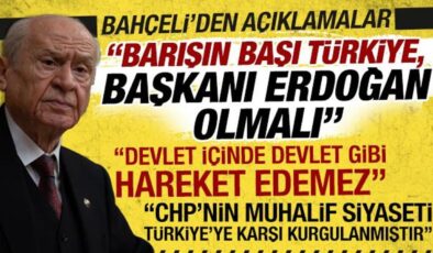 Bahçeli: ‘Barışın başı Türkiye, Gazze Barış Kurulu Başkanı Cumhurbaşkanı Erdoğan olmalı’