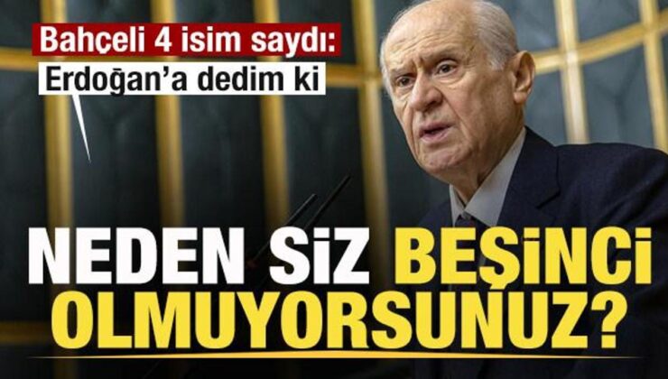 Bahçeli’den ‘Kudüs’ mesajı: Cumhurbaşkanı’na dedim ki: Neden siz beşinci olmuyorsunuz?