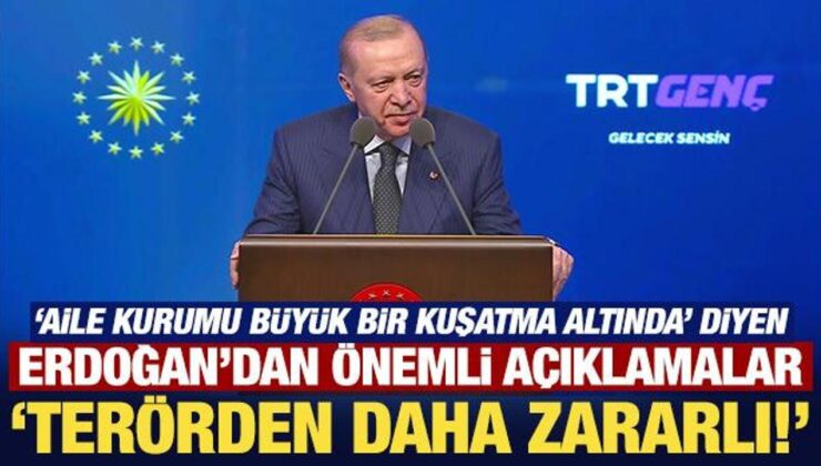Erdoğan’dan TRT Genç kanalının açılışında önemli mesaj: Terörden daha zararlı!
