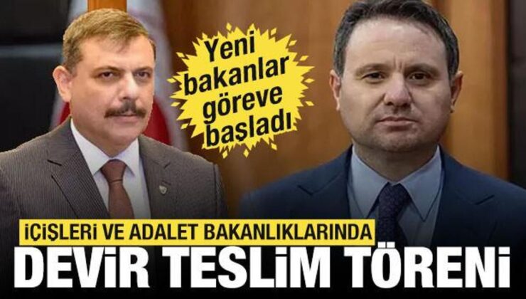 İçişleri ve Adalet Bakanlıklarında devir teslim töreni…