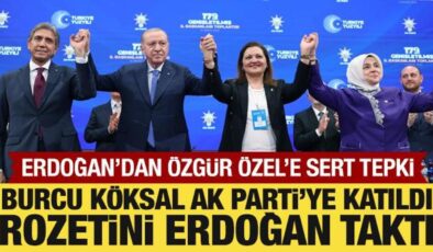 Burcu Köksal AK Parti’ye katıldı: Rozetini Cumhurbaşkanı Erdoğan taktı