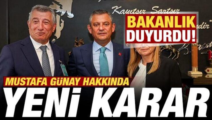 İçişleri Bakanlığı’ndan son dakika Mustafa Günay kararı: Görevden uzaklaştırıldı