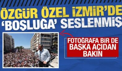 Polislere karşı provokasyonu örgütleyen Özgür Özel İzmir’de ‘boşluğa’ seslendi