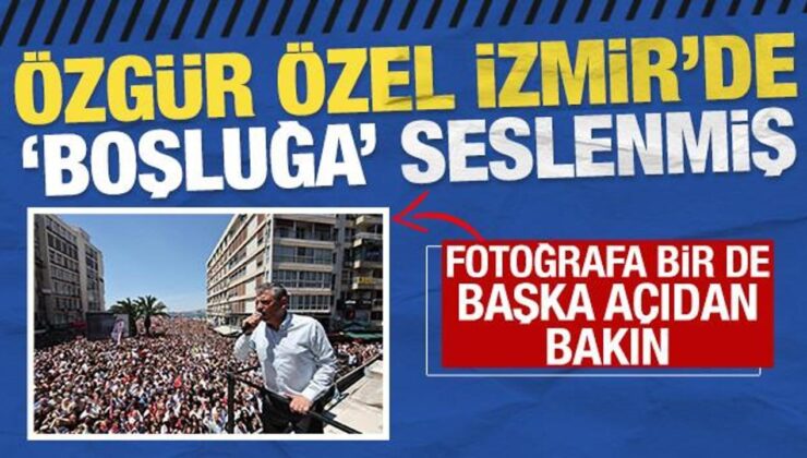 Polislere karşı provokasyonu örgütleyen Özgür Özel İzmir’de ‘boşluğa’ seslendi