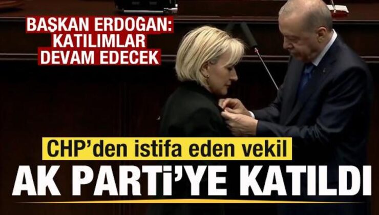 CHP’den istifa eden Nimet Özdemir AK Parti’ye katıldı! Rozetini Erdoğan taktı