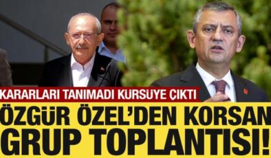 Özgür Özel’den korsan grup toplantısı! Kürsüye çıktı